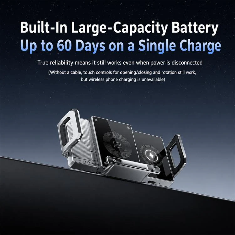 Y10 Car Adjustable Coil 15W Wireless Charger Rotating Navigation Bracket(Black) - Image 10