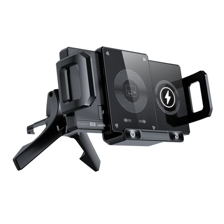Y10 Car Adjustable Coil 15W Wireless Charger Rotating Navigation Bracket(Black) - Image 2