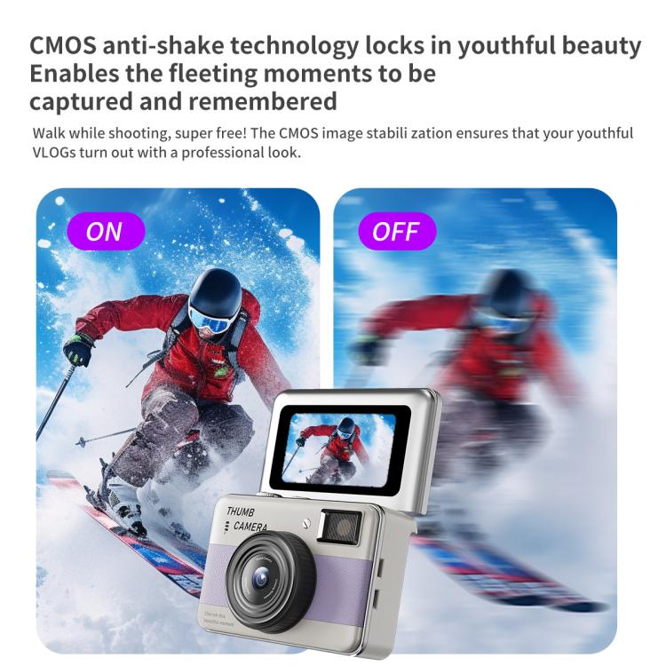 Y11 Macaron Dual-Color CCD 16X Zoom Mini Digital Camera for Kids with 180 Degree Flip Selfie Screen(Lilac Purple) - Image 10