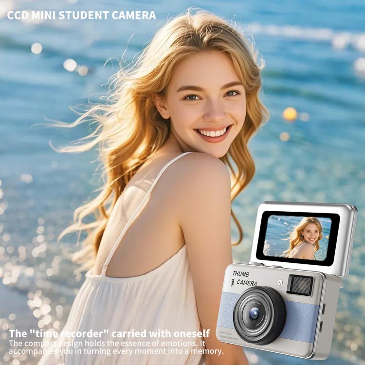 Y11 Macaron Dual-Color CCD 16X Zoom Mini Digital Camera for Kids with 180 Degree Flip Selfie Screen(Sunset Orange) - Image 4