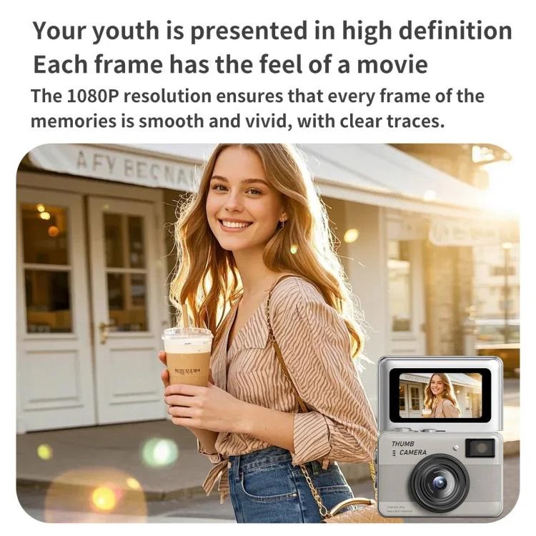 Y11 Macaron Dual-Color CCD 16X Zoom Mini Digital Camera for Kids with 180 Degree Flip Selfie Screen(Sunset Orange) - Image 9