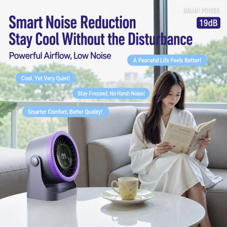 Y26 Dual-Duct Desktop Circulating Fan with Digital Display(Grey) - Image 16