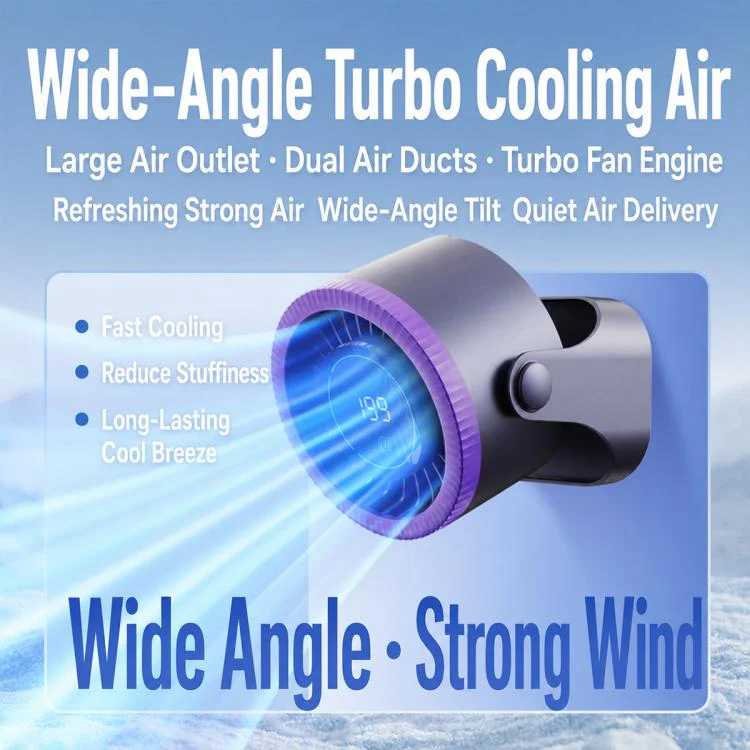 Y26 Dual-Duct Desktop Circulating Fan with Digital Display(Grey) - Image 4