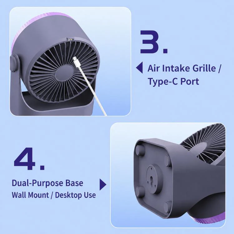 Y26 Dual-Duct Desktop Circulating Fan with Digital Display(White) - Image 23