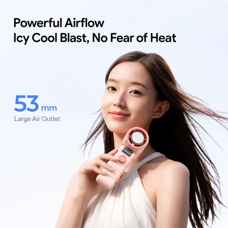 Y28 High Speed Quiet Foldable Handheld Cooling Fan(Yellow White) - Image 9