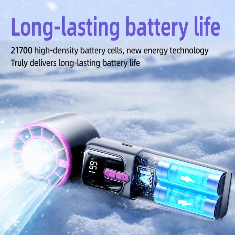 Y29 Handheld Ice Compress Fan With Digital Display 199-Speed Portable Outdoor Fan(Purple) - Image 3