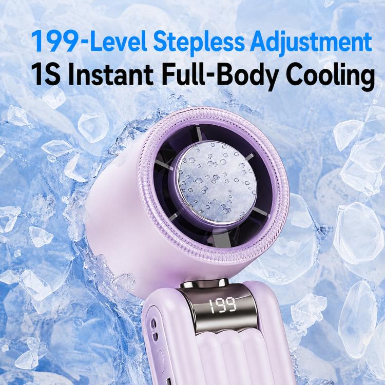 Y29 High Speed Cooling Folding Handheld Fan with Digital Display(Purple) - Image 7