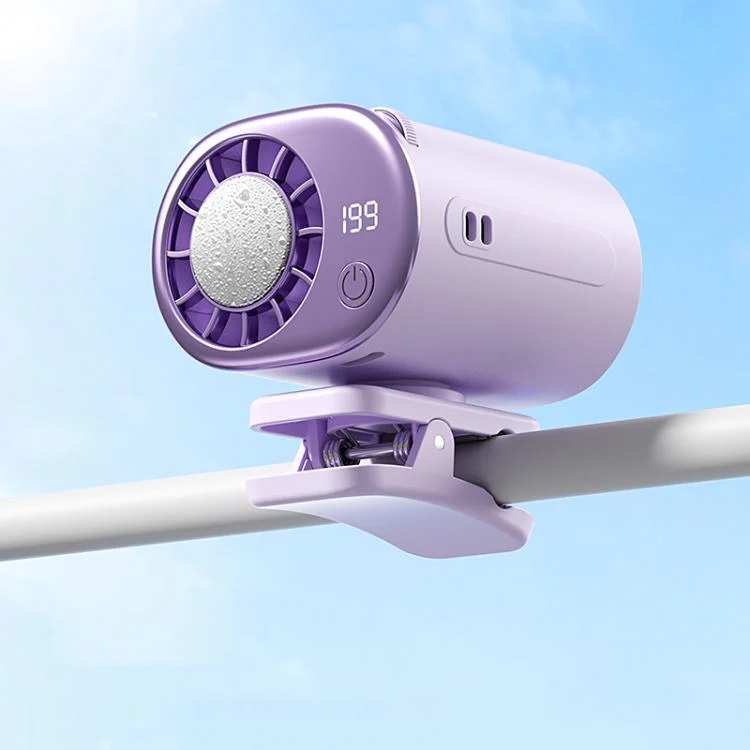 Y32 Portable Semiconductor Cooling Electric Fan with Clip(Purple)