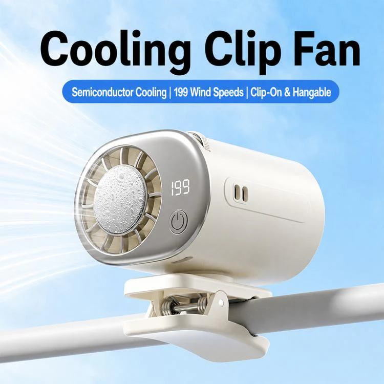Y32 Portable Semiconductor Cooling Electric Fan with Clip(White) - Image 2