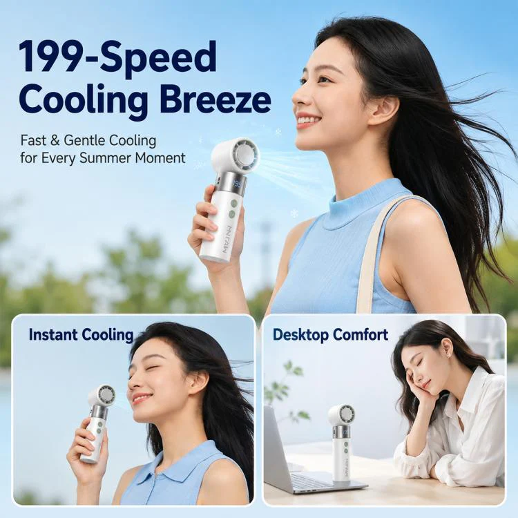 Y41 199 Level Mini Foldable Adjustable Handheld Cooling Fan(Pink) - Image 8