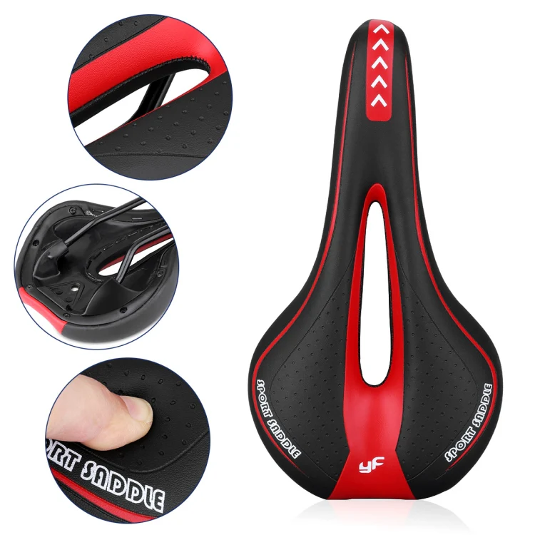 YAFEE YF-1018 Mountain Bike Saddle Bicycle Riding Saddle Bicycle Saddle(Black White) - Image 10