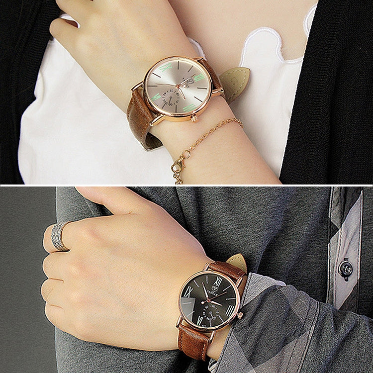 YAZOLE 327 Leather Strap Waterproof Luminous Ladies Watch(Black+Brown) - Image 7