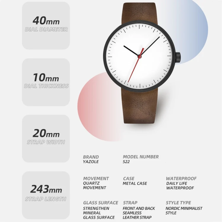 YAZOLE 522 Red & Blue Pointer Quartz Movement Sports Watch(F) - Image 3