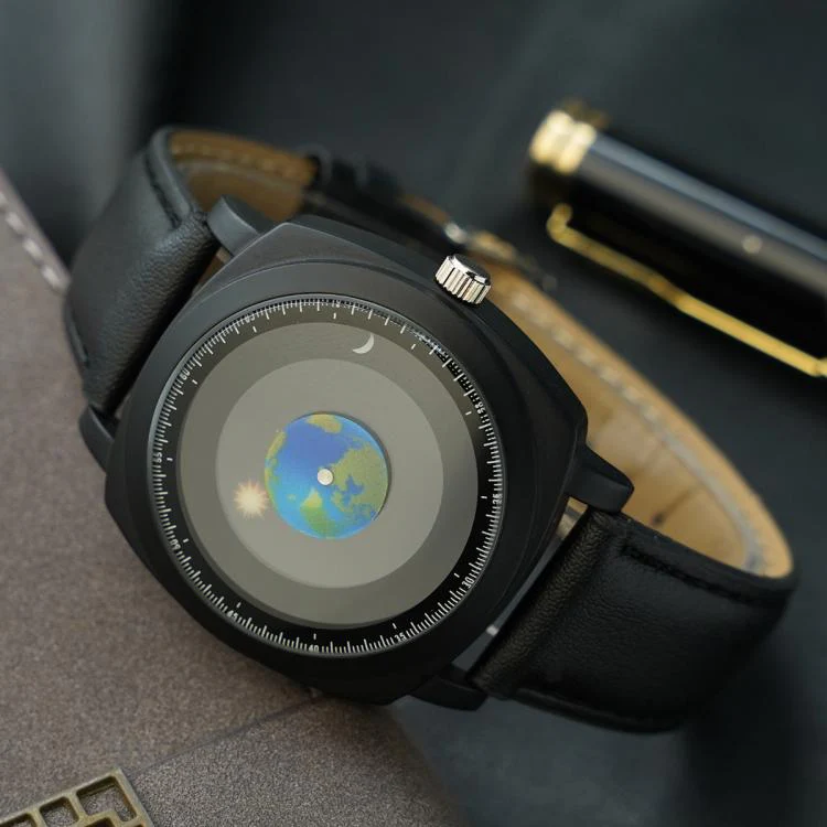 YAZOLE 588 Men Watch Earth Sun Moon Pointer Quartz Watch Student Wristwatch(Black) - Image 3
