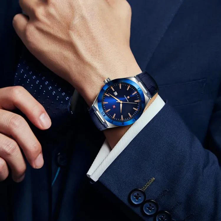 YAZOLE N953 Simple Business Men Watch Luminous Calendar Student Watch(Blue) - Image 2