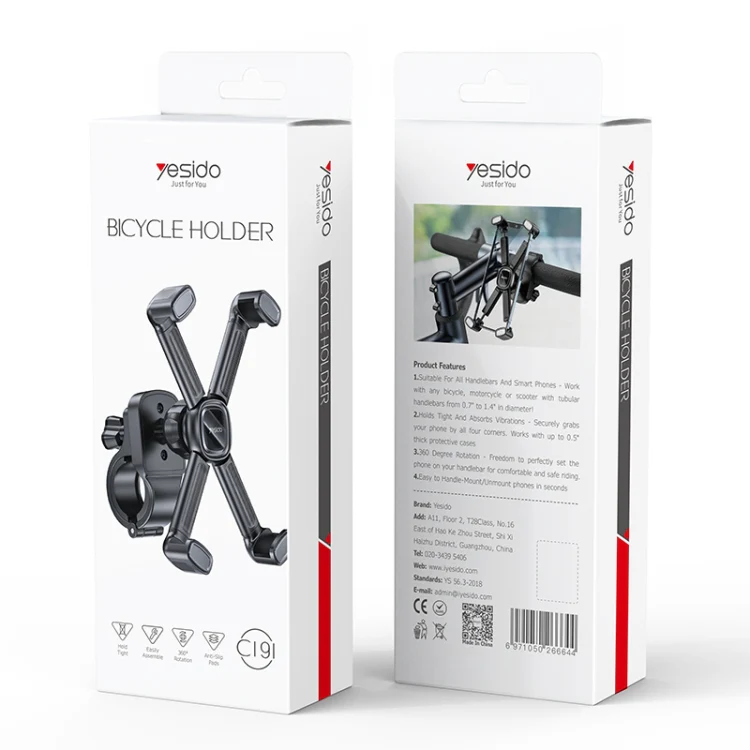 Yesido C191 4-axis Support Bicycle Handle Phone Holder(Black) - Image 10