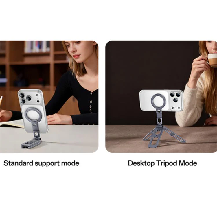 Yesido C231 Portable Folding Aluminum Alloy Tripod Desktop Magnetic Phone Selfie Stick Holder(Tarnish) - Image 11