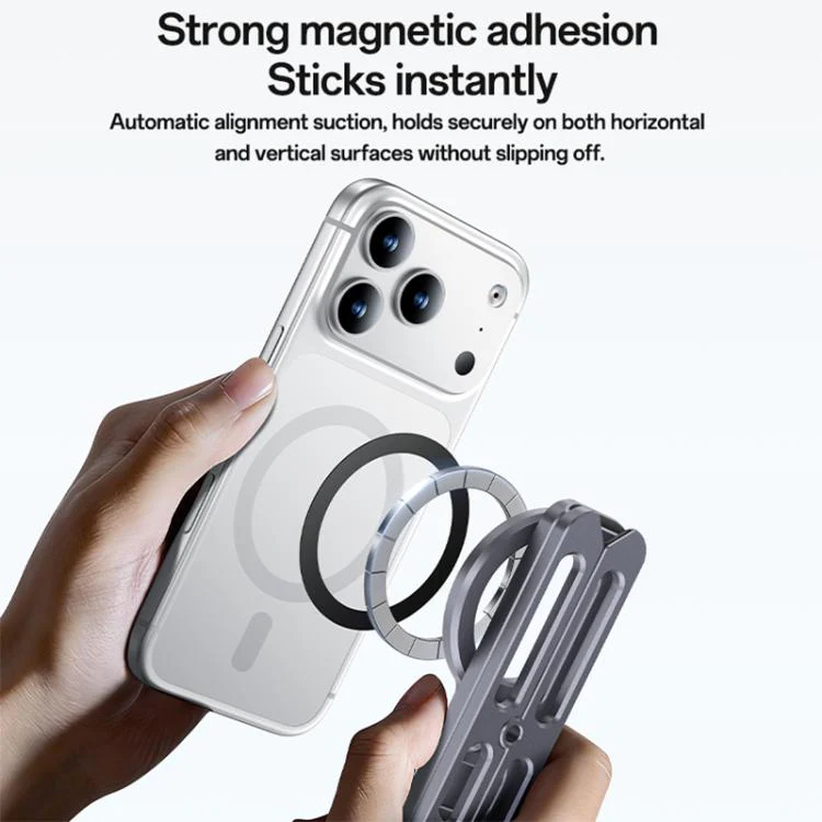 Yesido C231 Portable Folding Aluminum Alloy Tripod Desktop Magnetic Phone Selfie Stick Holder(Tarnish) - Image 5