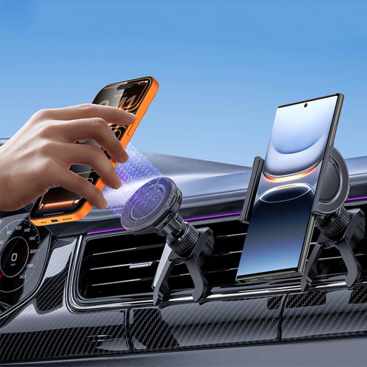 Yesido C253 360 Degrees Rotation 2 in 1 Clip and Magnetic Car Air Vent Phone Holder(Black)