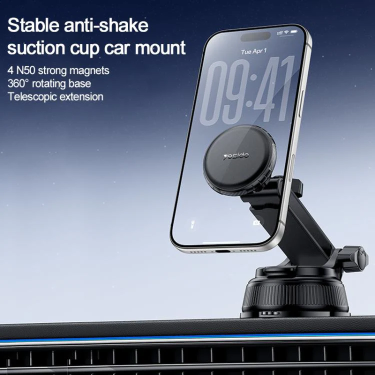 Yesido C276 Car Suction Cup Magnetic Phone Holder(Black) - Image 3