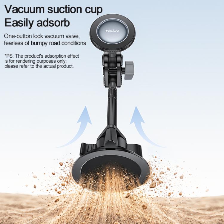 Yesido C282 Car Suction Cup Strong Magnetic Phone Shooting Holder Long Version(Black) - Image 6