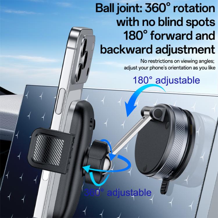 Yesido C283 Car Dashboard Vacuum Suction Cup One Touch Clamp Phone Holder(Black) - Image 7