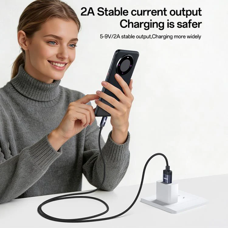 Yesido CA204C 18W USB to USB-C / Type-C Braided Data Cable, Length:1m(Gun Grey) - Image 5