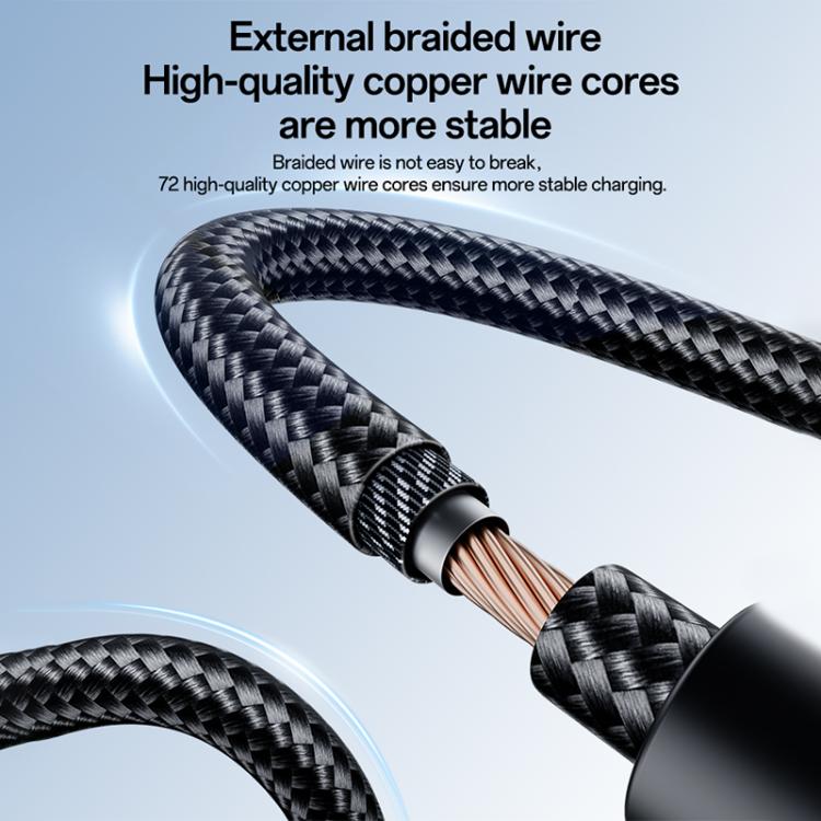 Yesido CA204C 18W USB to USB-C / Type-C Braided Data Cable, Length:1m(Gun Grey) - Image 7