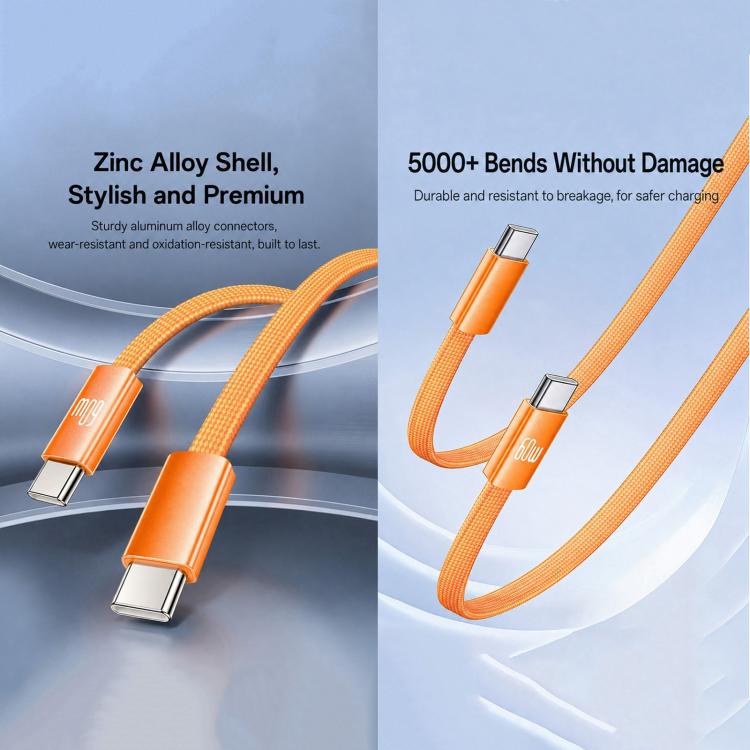 Yesido CA206 60W Type-C to Type-C Super Fast Charging Braided Data Cable, Length: 1.2m(Black) - Image 5