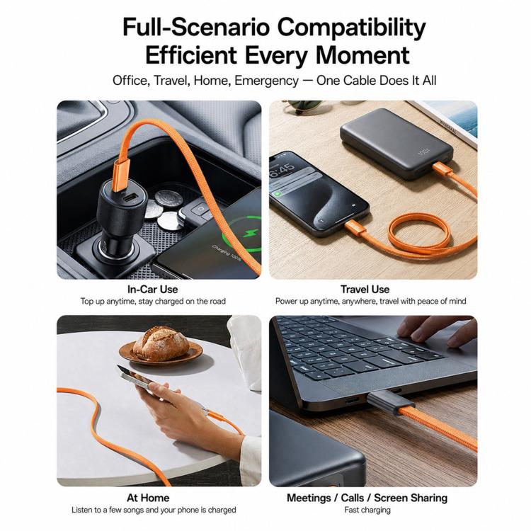 Yesido CA206 60W Type-C to Type-C Super Fast Charging Braided Data Cable, Length: 1.2m(Black) - Image 7