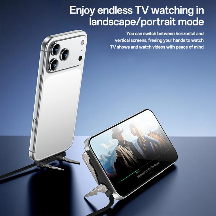 Yesido CA207 60W Type-C to Type-C Elbow Fast Charging Data Cable with Phone Holder, Length:1.2m(Gun Black) - Image 3