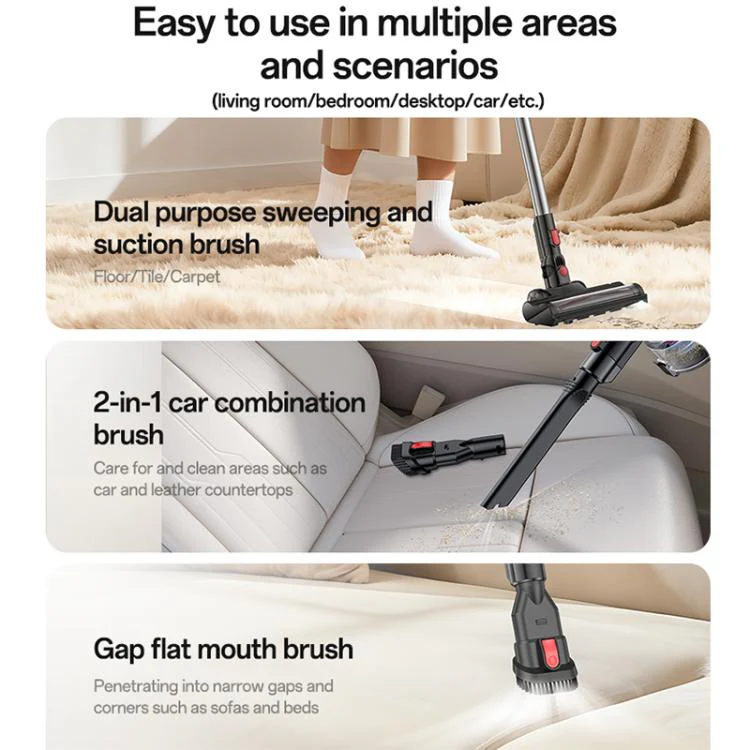 Yesido EC32 Handheld Wireless Vacuum Cleaner 12000Pa Suction Multifunction Cleaning Dust Removal Tool, Plug Type:EU Plug(Black) - Image 10