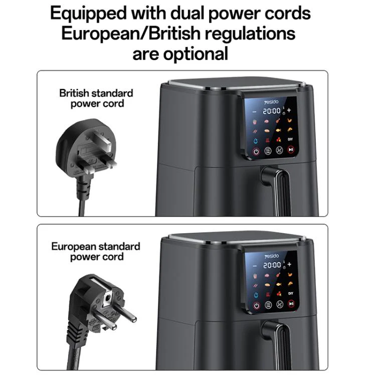 Yesido EC35 6L 1500W Touch Screen NTC Temperature Control Air Fryer, Plug Type:EU Plug(Black) - Image 11