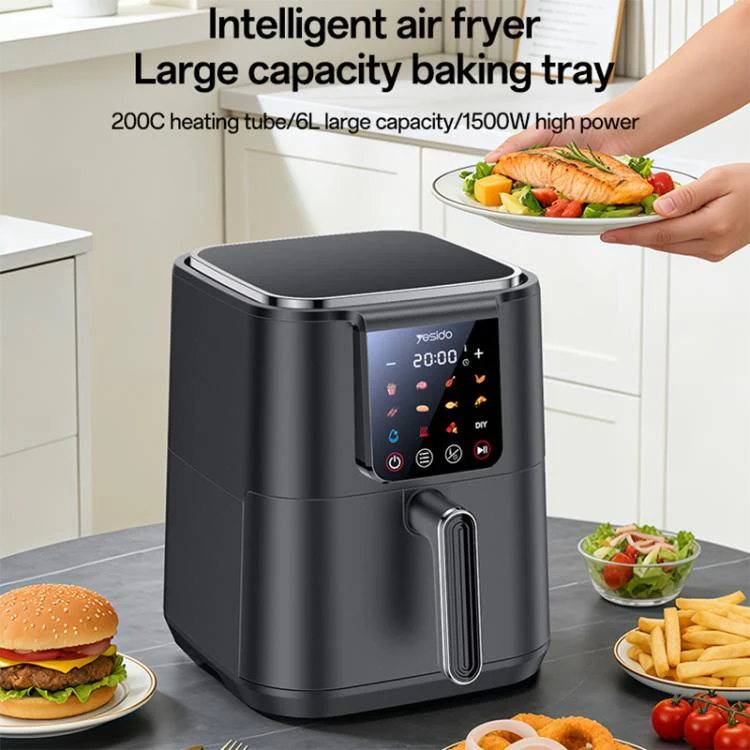 Yesido EC35 6L 1500W Touch Screen NTC Temperature Control Air Fryer, Plug Type:UK Plug(Black) - Image 3