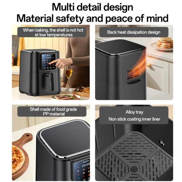 Yesido EC35 6L 1500W Touch Screen NTC Temperature Control Air Fryer, Plug Type:UK Plug(Black) - Image 7