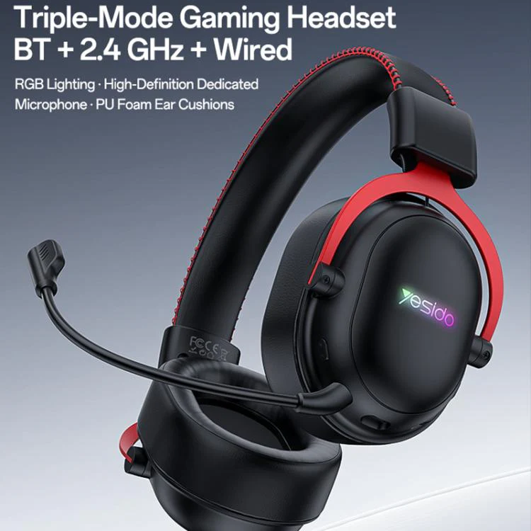 Yesido EK07 Three-mode E-sports Gaming RGB Headset, Color:Black - Image 3