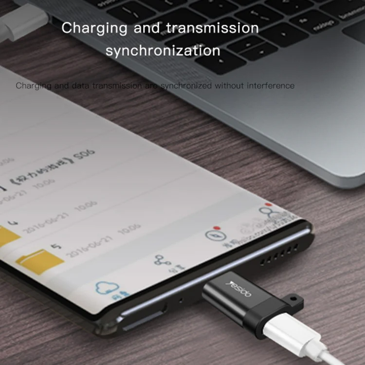 Yesido GS04 Type-C to Micro USB Mini Connector Adapter with Keychain(Black) - Image 6