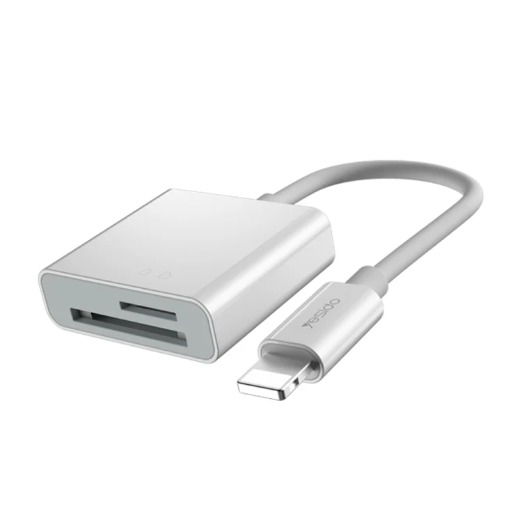 Yesido GS11 2 in 1 Multi-Function TF Card + SD Card to 8 Pin Converter Adapter(White)