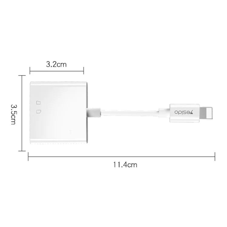 Yesido GS11 2 in 1 Multi-Function TF Card + SD Card to 8 Pin Converter Adapter(White) - Image 2