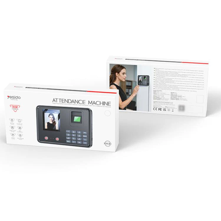 Yesido KM30 2.8 inch Screen Face Fingerprint Recognition Attendance Machine, Plug Type:UK Plug(Black) - Image 13