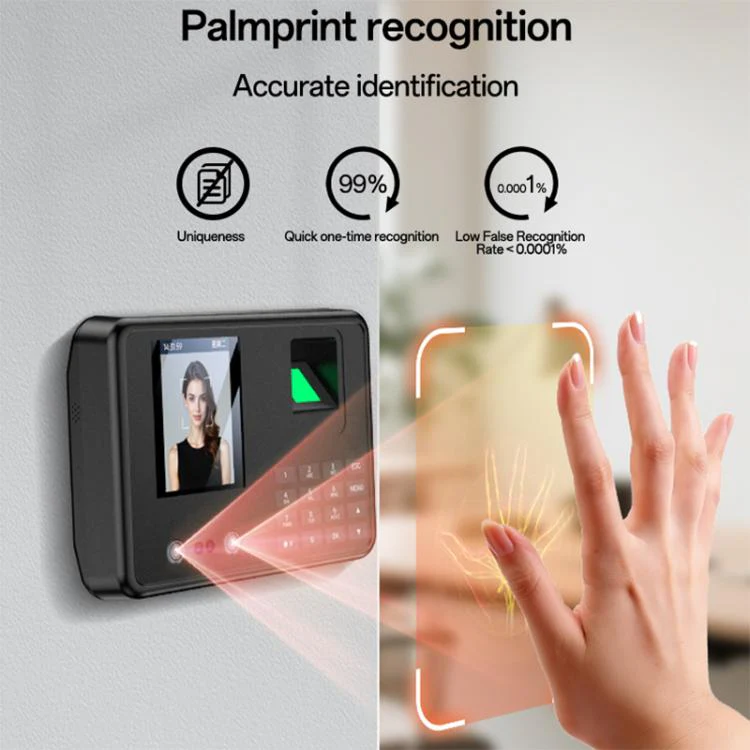 Yesido KM30 2.8 inch Screen Face Fingerprint Recognition Attendance Machine, Plug Type:UK Plug(Black) - Image 5