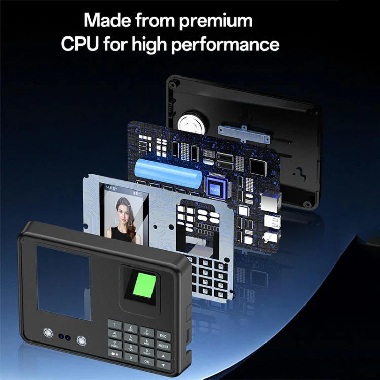 Yesido KM30 2.8 inch Screen Face Fingerprint Recognition Attendance Machine, Plug Type:UK Plug(Black) - Image 7