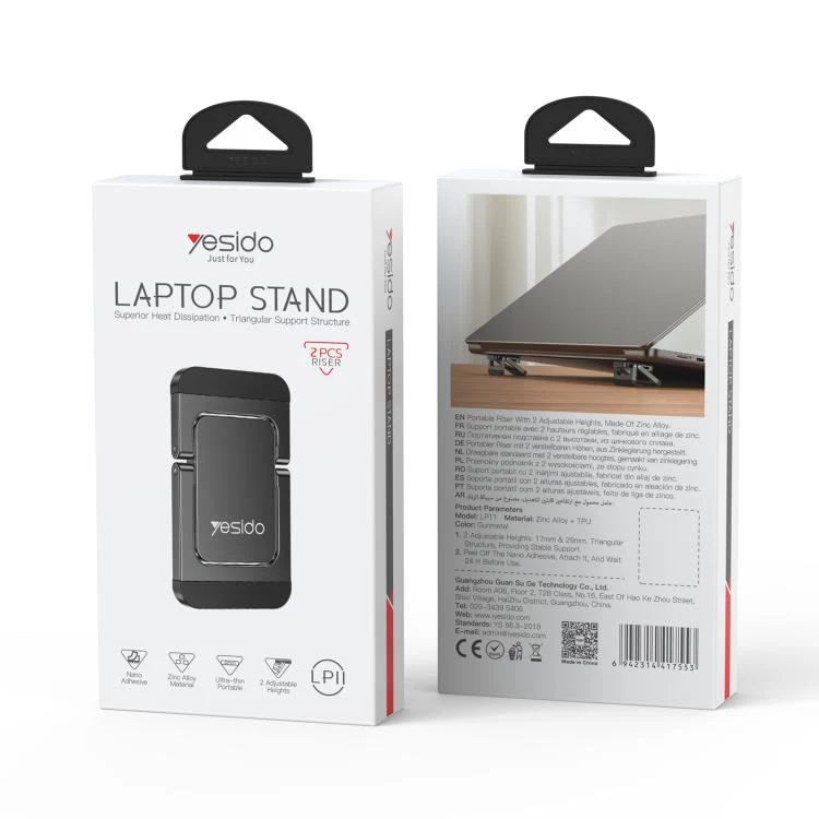 Yesido LP11 Laptop Height Enhancement Cooling Stand(Black) - Image 2