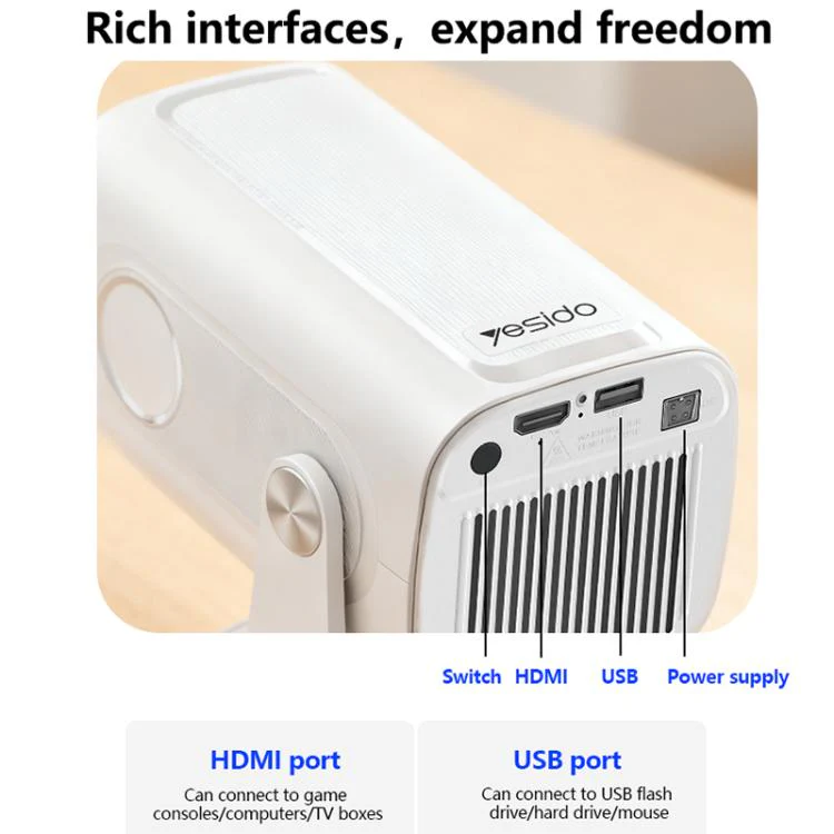 Yesido TV16 1080P Auto Focus Bluetooth 5.4 Smart Projector, Plug Type:US Plug(White) - Image 10