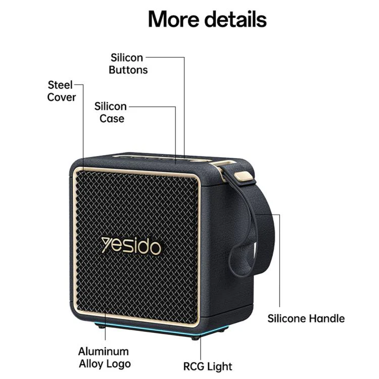 Yesido YSW47 30W High Power Portable Bluetooth Speaker(Black) - Image 9