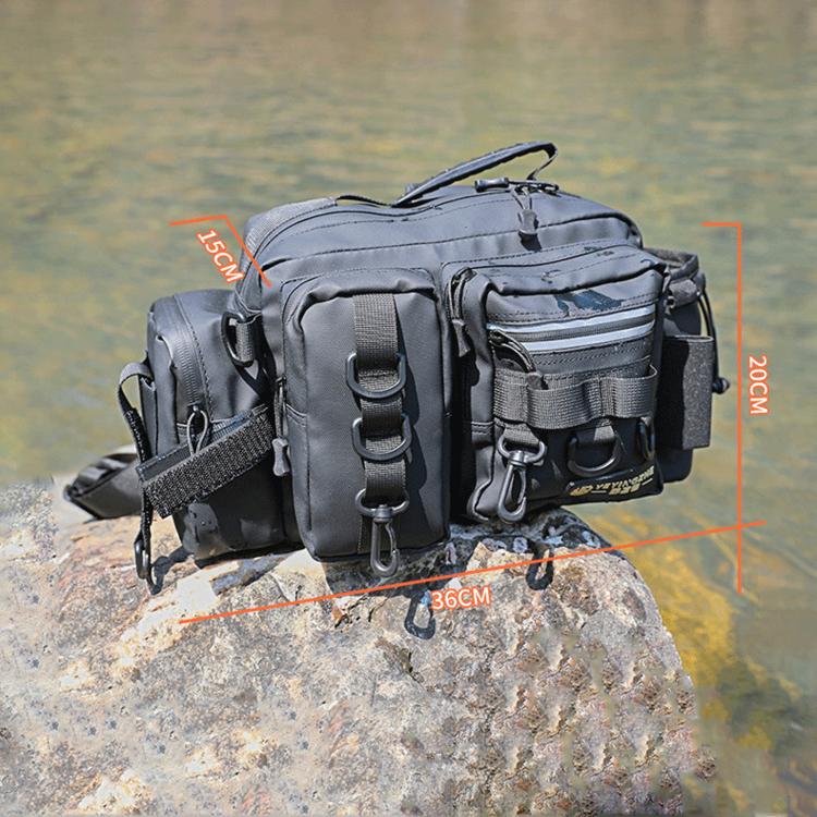 YEYINGZHE Waterproof Fishing Tackle Bag Multifunctional Crossbody Shoulder Sling Pack With Rod Holder(Black) - Image 10