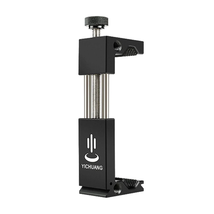 YICHUANG JH-01 Aluminum Alloy Phone Tripod Clip Holder Clamp Adapter for 65-95cm - Image 2
