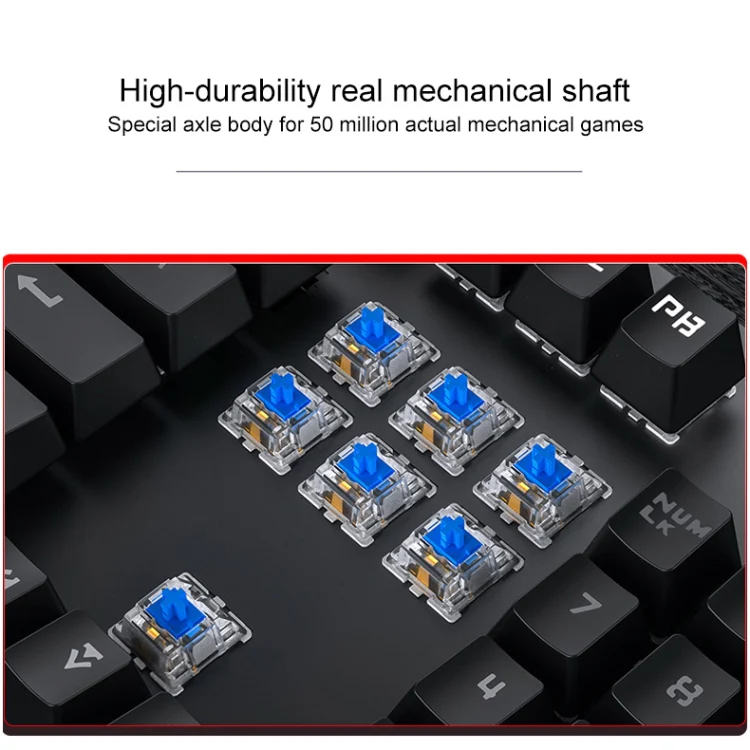 YINDIAO Electroplating Punk Mixed Light USB Mechanical Gaming Wired Keyboard, Black Shaft (Black) - Image 5