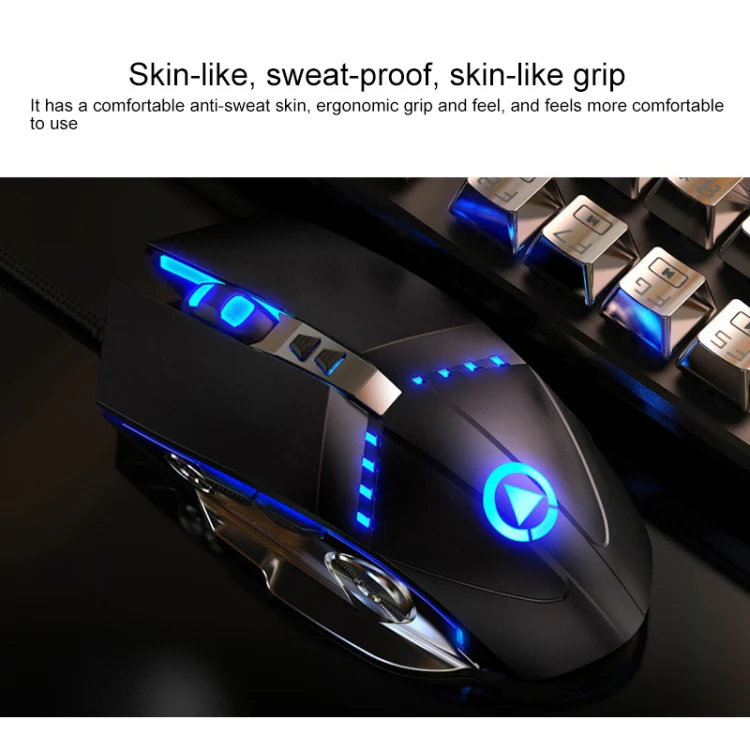 YINDIAO K002 USB Wired Mechanical Feel RGB Backlight Keyboard + Optical Silent Mouse Set(Black) - Image 6