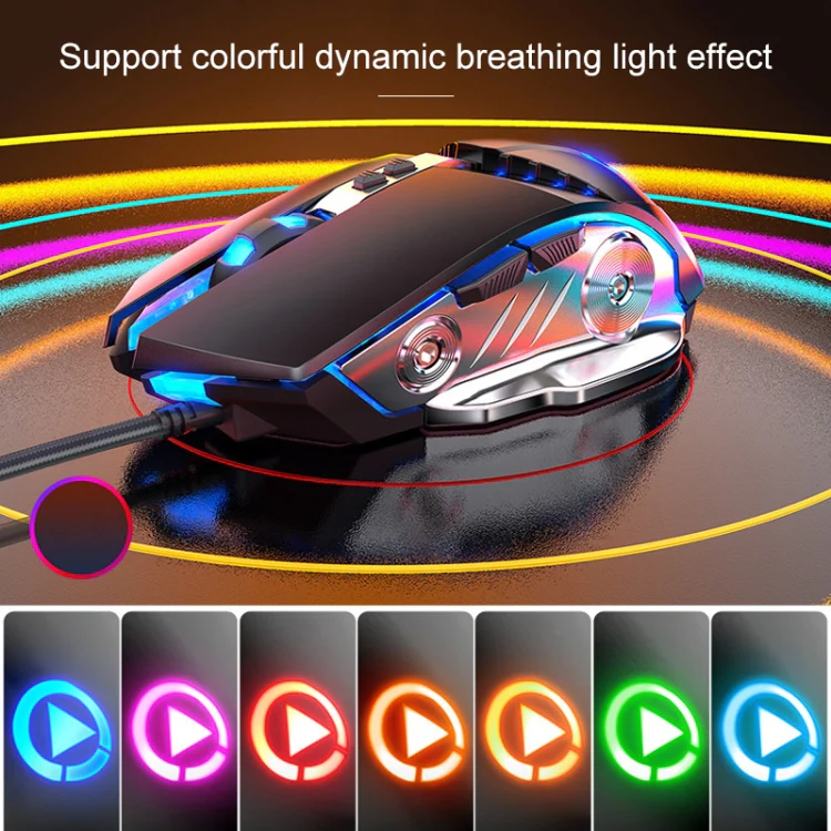 YINDIAO V2 Mechanical Feel Gaming Keyboard Mouse Set (White Rainbow Light) - Image 10
